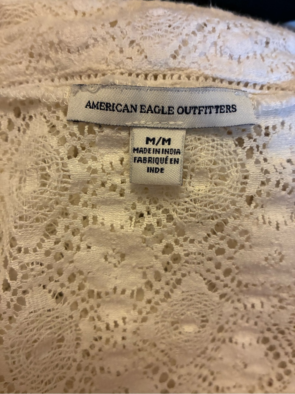 American Eagle Outfitters Cream Lace Fringe Shrug - Picture 3 of 3